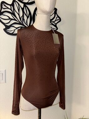 NWT: SKIMS - SWAROVSKI JELLY SHEER LONG SLEEVE BODYSUIT